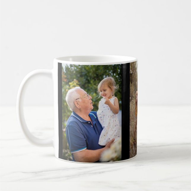 Skapa din egen 3-fotokollage kaffemugg (Vänster)