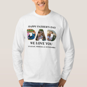 Skapa din egen 3-fotokollage Lycklig Fars dag T Shirt