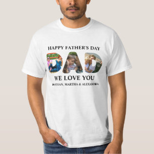 Skapa din egen 3-fotokollage Lycklig Fars dag T Shirt