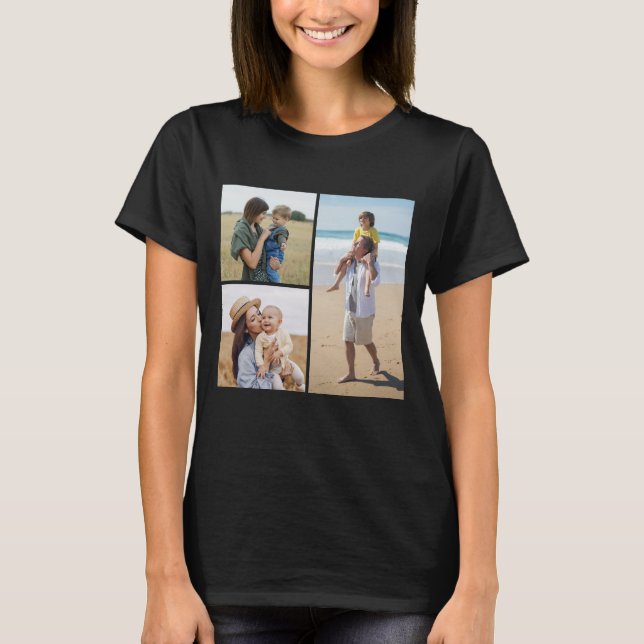 Skapa din egen 3-fotokollage t shirt (Framsida)