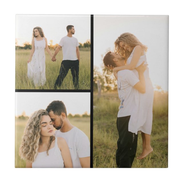 Skapa din egen 3 fotoskollage kakelplatta (Framsidan)