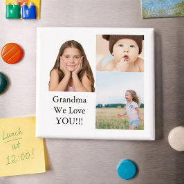 Skapa din egen 3 fotoskollage | Vi älskar mormor Magnet