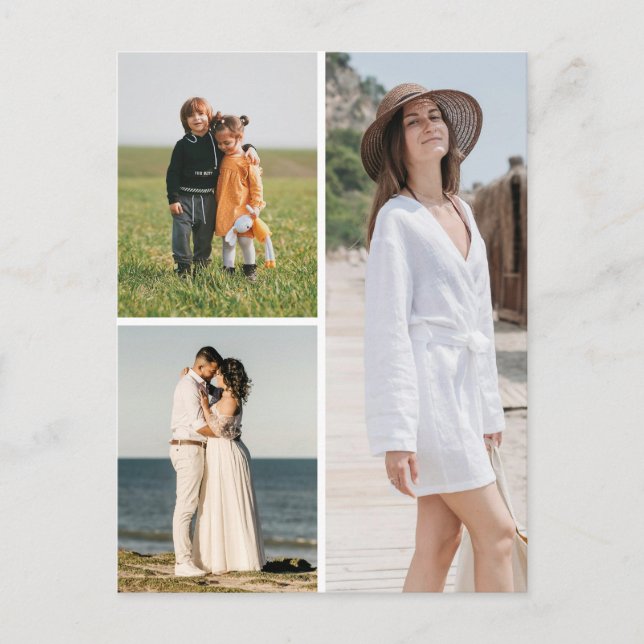 Skapa din egen 3 fotoskollage vykort (Framsida)