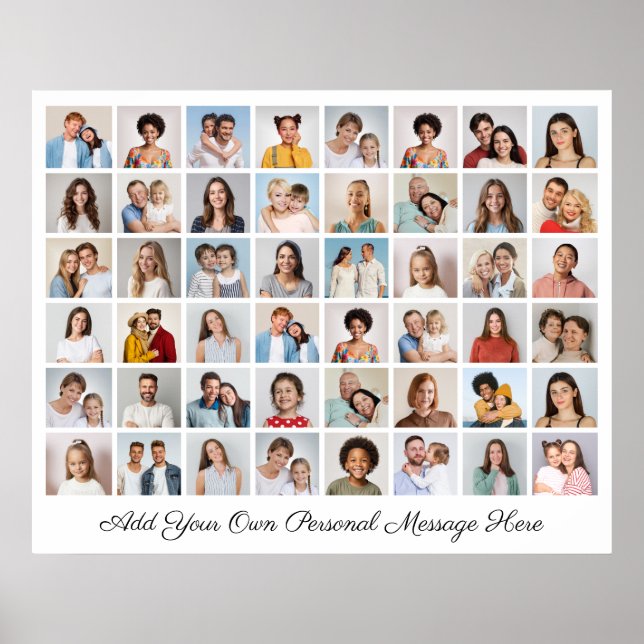 Skapa din egen 48 fotokollage lägga till din Hälsn Poster (Framsidan)