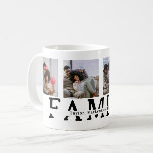 Skapa din egen 4-foto- och Personlig-textfamilj Kaffemugg