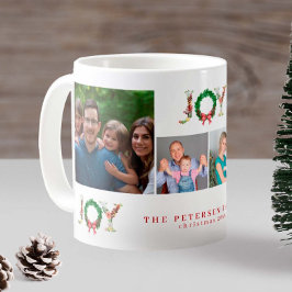 Skapa din egen 4-fotofamiljs julglädje kaffemugg