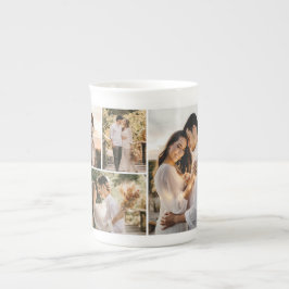 Skapa din egen 4-fotokollage benporslin mugg