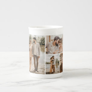 Skapa din egen 4-fotokollage benporslin mugg