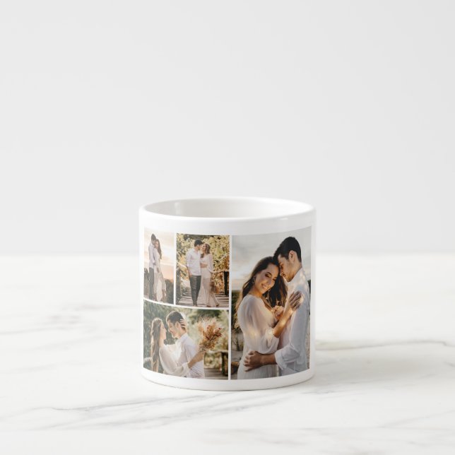 Skapa din egen 4-fotokollage espressomugg (Framsidan)