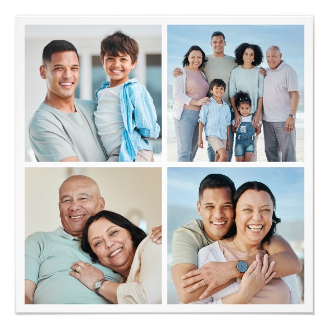 Skapa din egen 4 fotokollage för fotoutvidgning fototryck (Framsidan)