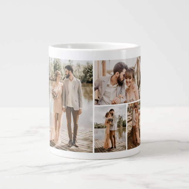 Skapa din egen 4-fotokollage jumbo mugg (Framsidan)