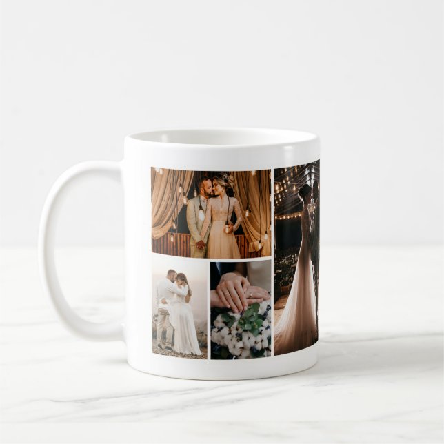 Skapa din egen 4-fotokollage kaffemugg (Vänster)