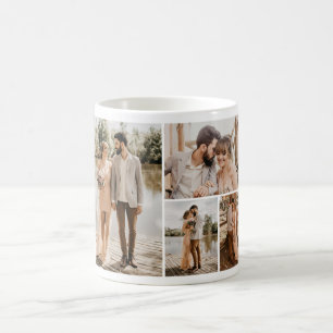 Skapa din egen 4-fotokollage kaffemugg