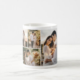 Skapa din egen 4-fotokollage kaffemugg
