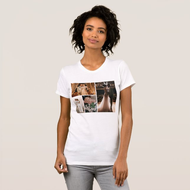 Skapa din egen 4-fotokollage t shirt (Hel framsida)