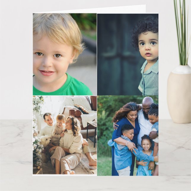 Skapa din egen 4-fotokollage tack kort (Framsida)
