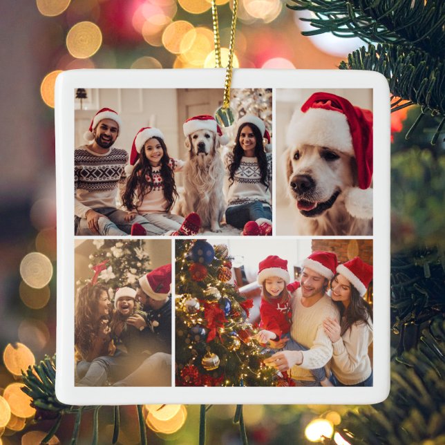 Skapa din egen 4-fotomagel jul julgransprydnad keramik (Skapare uppladdad)