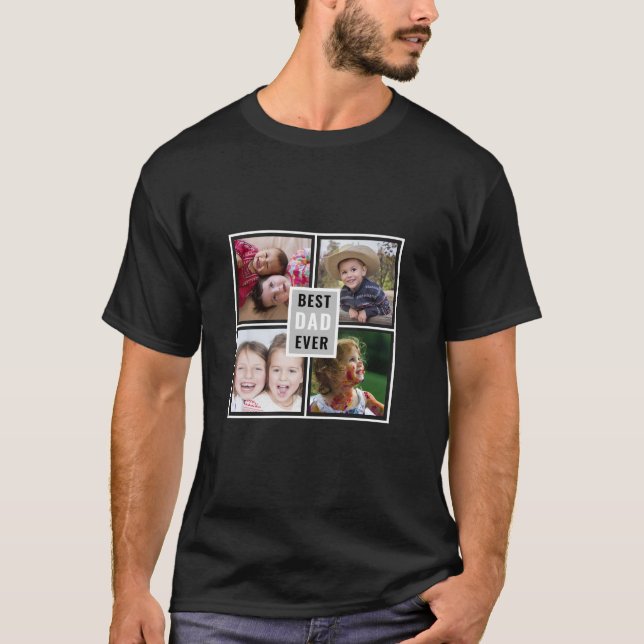 Skapa din egen 4-fotosamling med bästa Pappa någon T Shirt (Framsida)