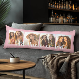 Skapa din egen 4 fotoskapa skripttext - Rosa Kroppskudde