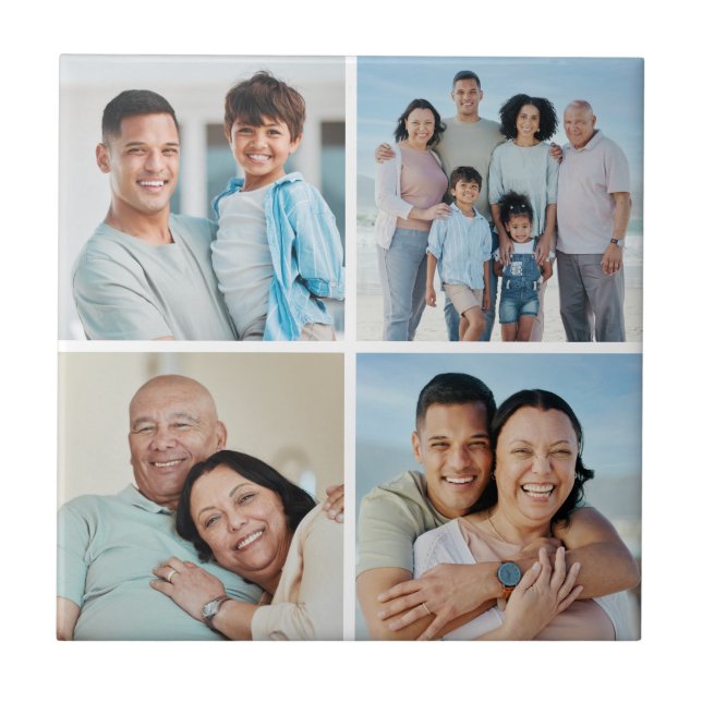 Skapa din egen 4 fotoskollage kakelplatta (Framsidan)