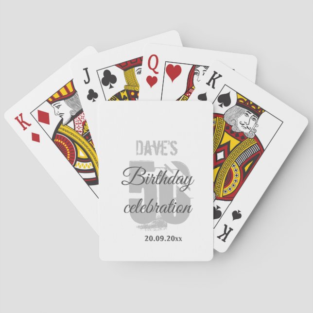 Skapa din egen 50-årsdag vit casinokort (Baksidan)