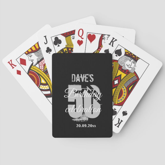 Skapa din egen 50:e fågeldag svart casinokort (Baksidan)