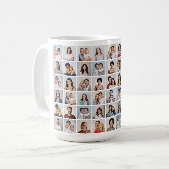 Skapa din egen 54 fotokollage kaffemugg (Framsida vänster)