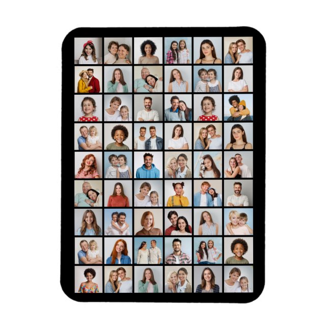 Skapa din egen 54 fotokollage magnet (Vertikal)