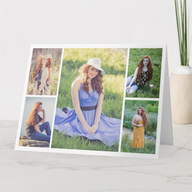 Skapa din egen 5-fotocollage för alla tillfällen kort (Framsida)