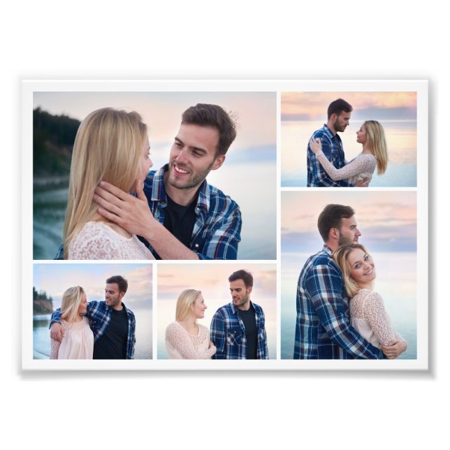 Skapa din egen 5-fotocollage fotoförstoring fototryck (Framsidan)