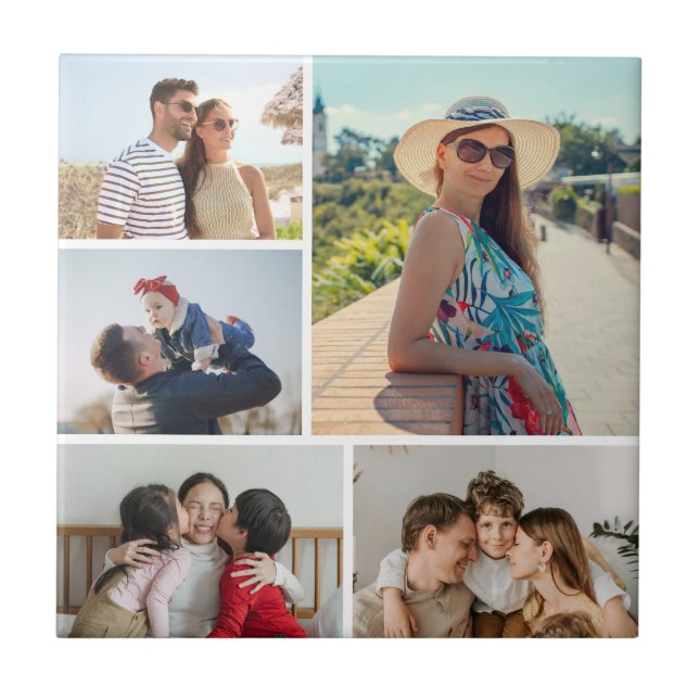 Skapa din egen 5-fotocollage kakelplatta (Framsidan)