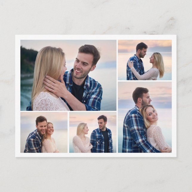 Skapa din egen 5-fotocollage vykort (Framsida)