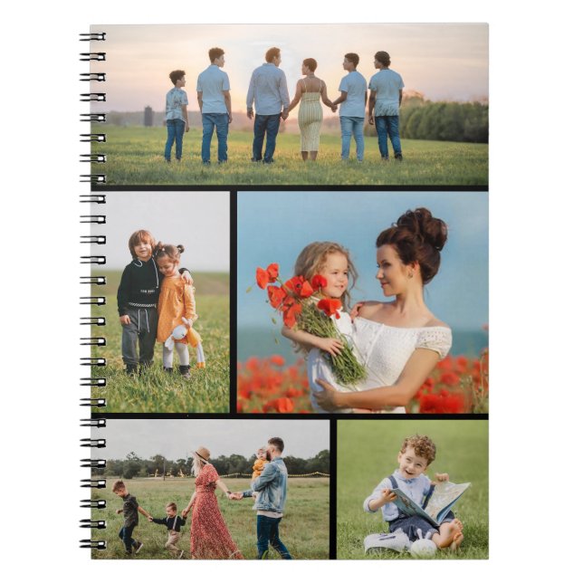Skapa din egen 5-fotokollage anteckningsbok (Framsidan)