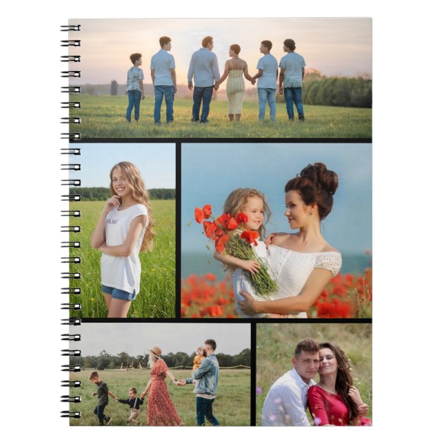 Skapa din egen 5-fotokollage anteckningsbok (Framsidan)