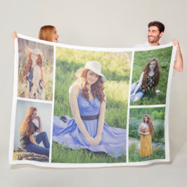 Skapa din egen 5-fotokollage fleecefilt