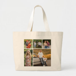 Skapa din egen 5-fotokollage jumbo tygkasse