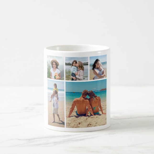 Skapa din egen 5-fotokollage kaffemugg (Center)