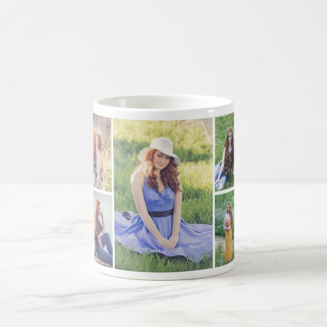 Skapa din egen 5-fotokollage kaffemugg (Center)