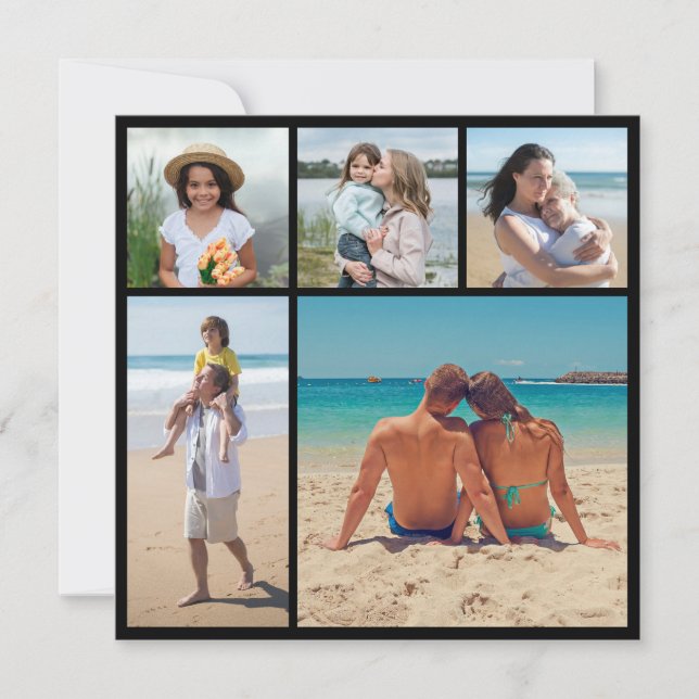 Skapa din egen 5-fotokollage kort (Framsida)