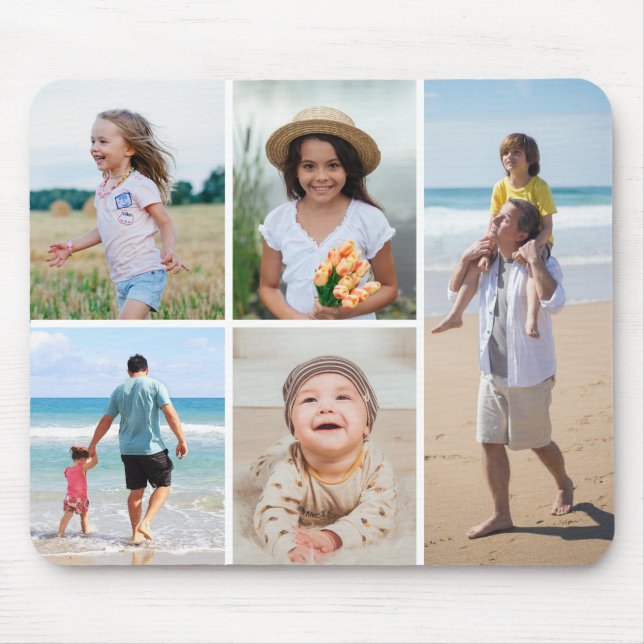 Skapa din egen 5-fotokollage musmatta (Framsidan)