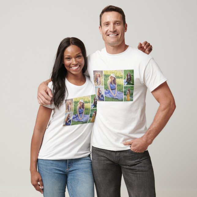Skapa din egen 5-fotokollage t shirt (Unisex)