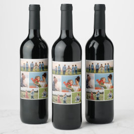Skapa din egen 5-fotokollage vinflaska etikett