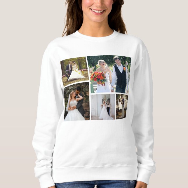 Skapa din egen 5 Photo Bröllop Collage T Shirt (Framsida)