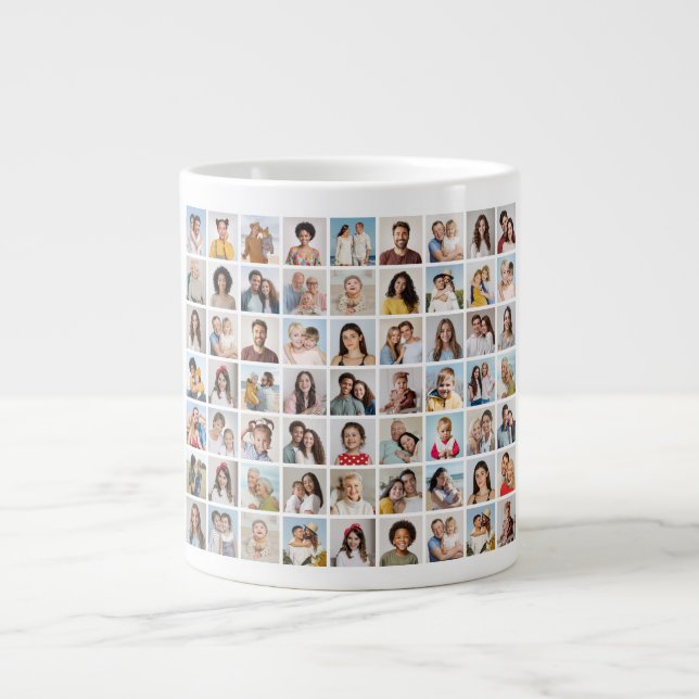 Skapa din egen 63-foto collage jumbo mugg (Framsidan)