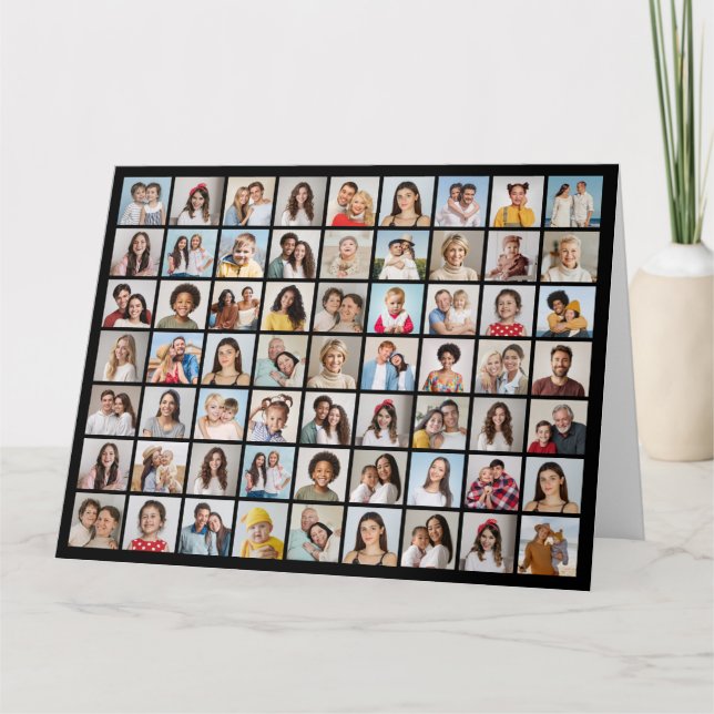Skapa din egen 63-fotocollage hälsning kort (Framsida)