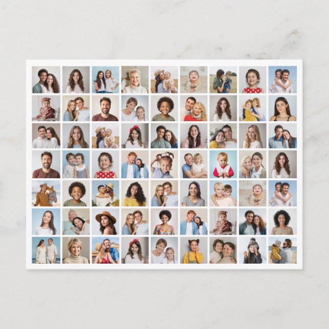 Skapa din egen 63-fotocollage-postkort vykort (Framsida)