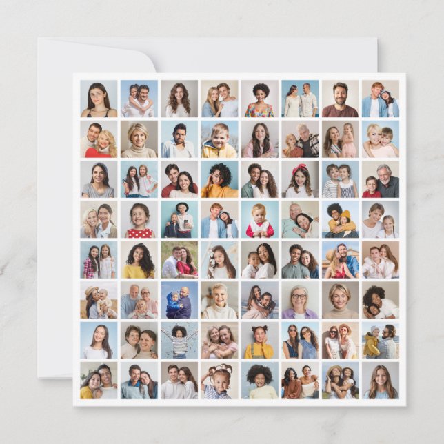 Skapa din egen 64-foto collage anteckningskort (Framsida)