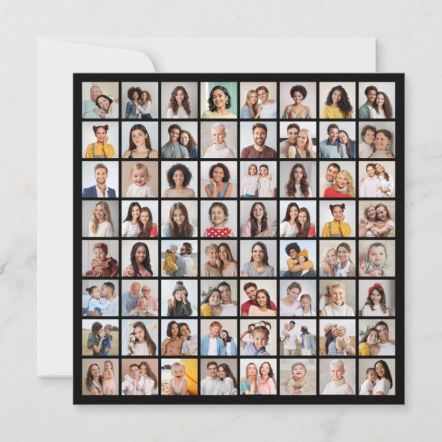 Skapa din egen 64-foto collage inbjudningar (Framsida)