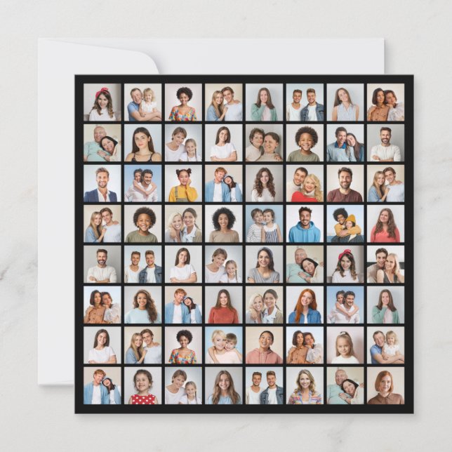 Skapa din egen 64-foto collage inbjudningar (Framsida)