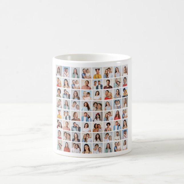 Skapa din egen 64-foto collage kaffemugg (Center)